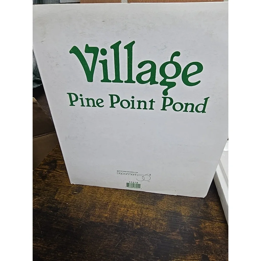 Dept 56 Dickens' Village Series Pine Point Pond Trees Koi Bridge Collection‎